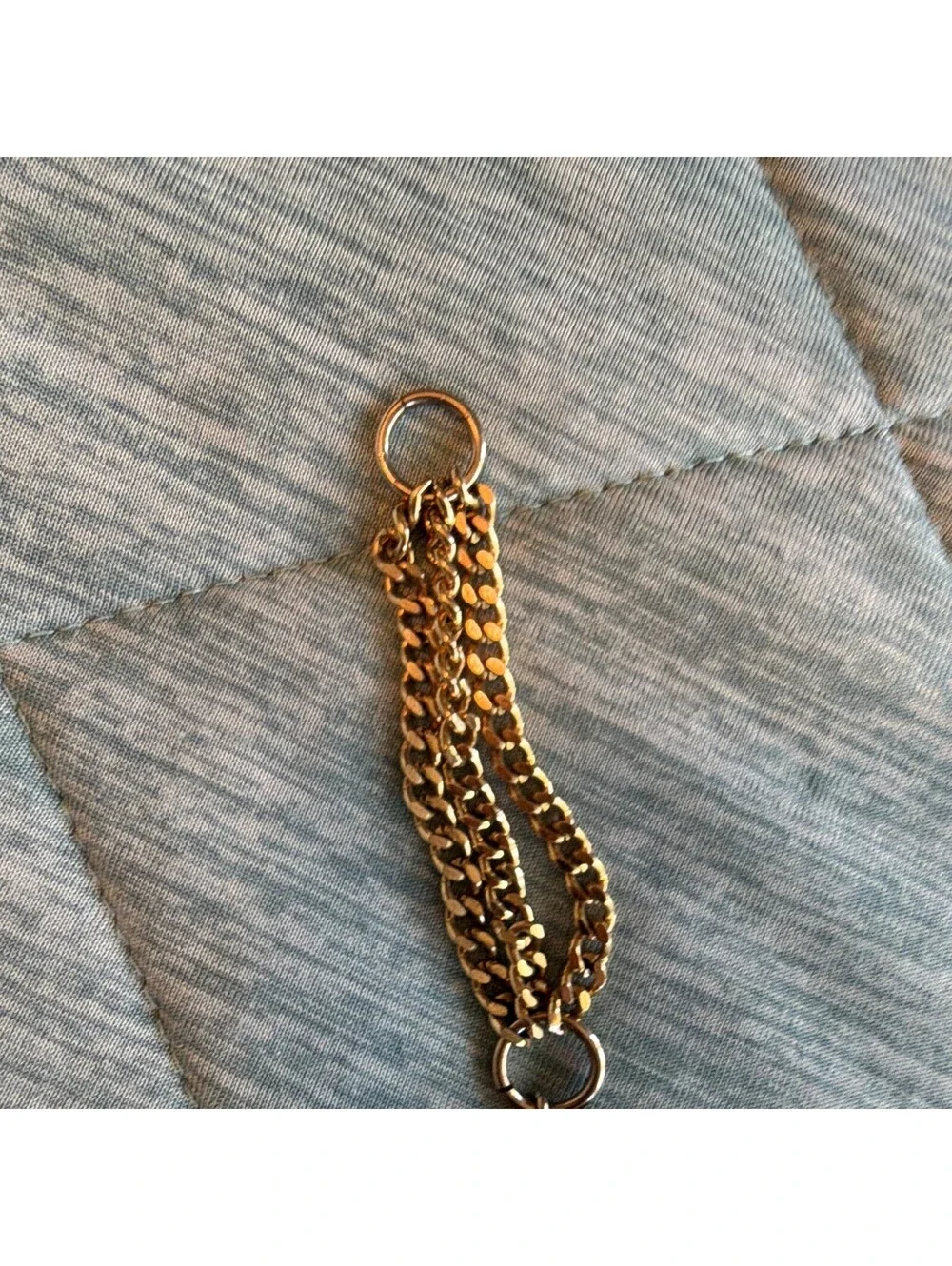 Gold Tone Multi Chain Bracelet Wood Bar Accent Toggle Clasp Boho Statement